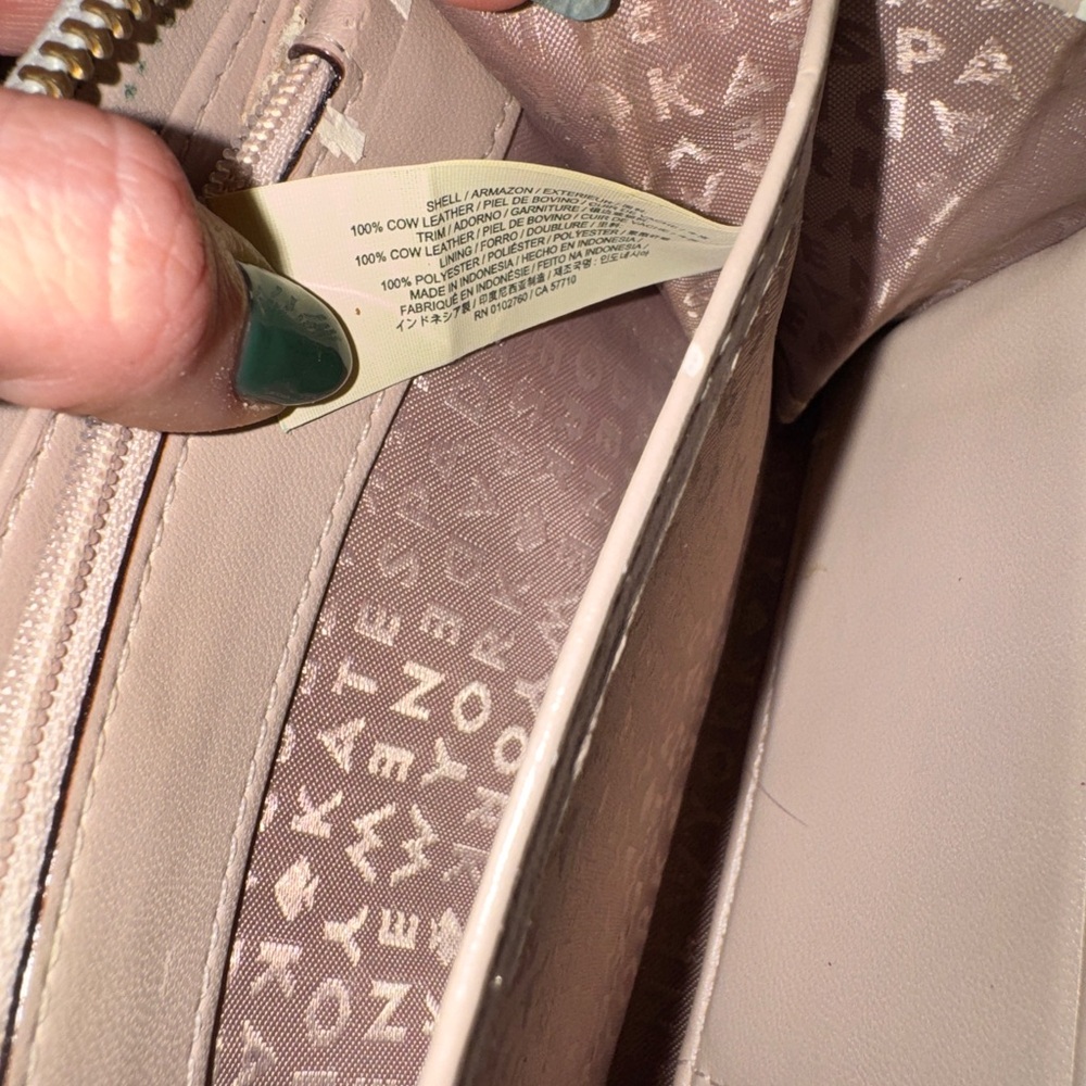 kate spade Two-Tone Cream and Beige Zip Wallet - Picture 4 of 9